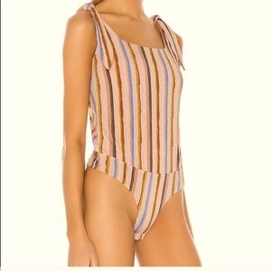 BCBGeneration Bodysuit (NWOT) ✨ Stripe 💫 Square Neck